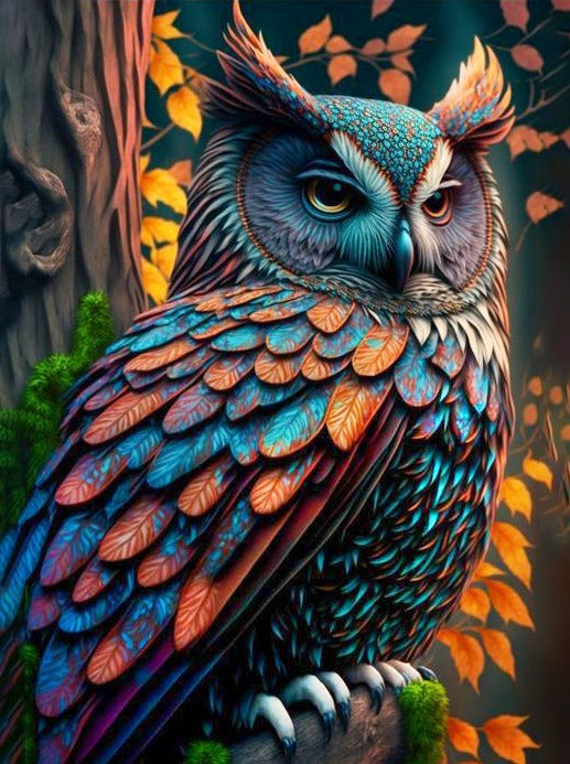 Fantasy Blue Owl - Diamond Paintings 