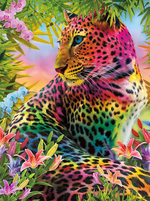 Colorful Leopard - Paint by Diamonds – All Diamond Painting