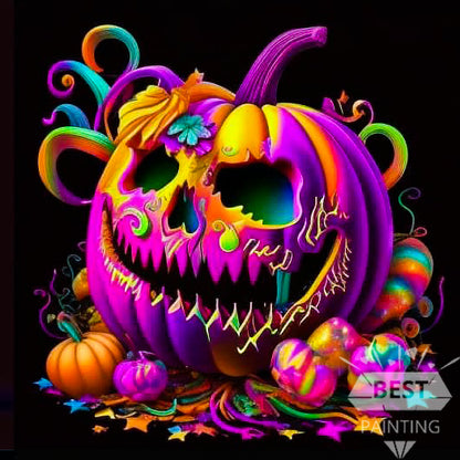 Colorful Halloween Pumpkin Diamond Bead