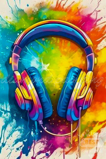 Colorful Headphones Diamond Art Painting