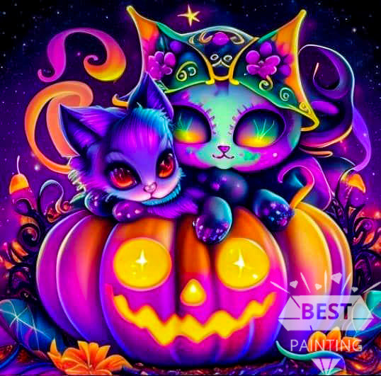 Devil Cats Halloween Diamond Painting