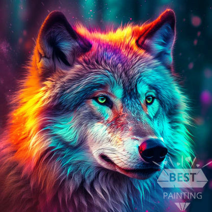 Galaxy Wolf Diamond Painting Kit