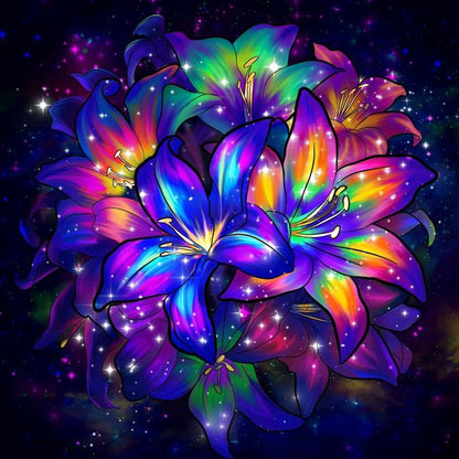 Glowing Petals Diamond Art