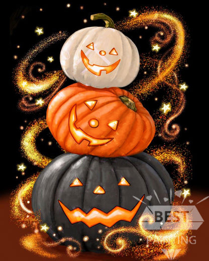 Glowing Pumpkins Halloween Diamond Painting