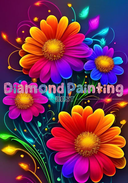 Luminous Petals Diamond Bead Art