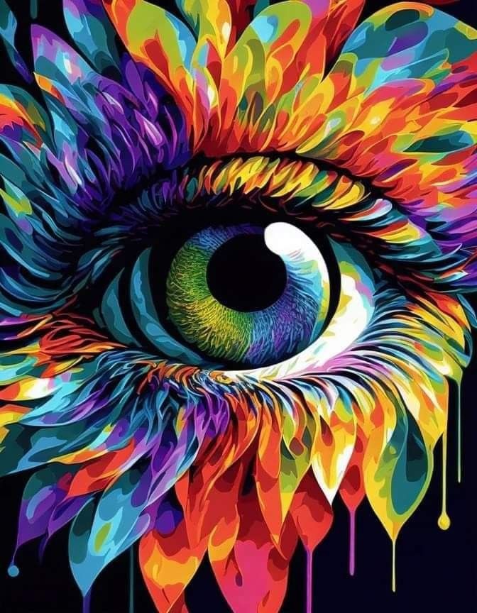 Multicolored Eye Diamond Art