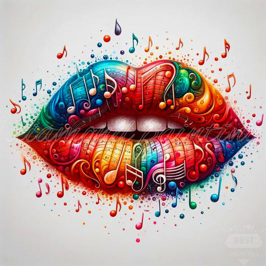 Musical Lips Diamond Dot Art