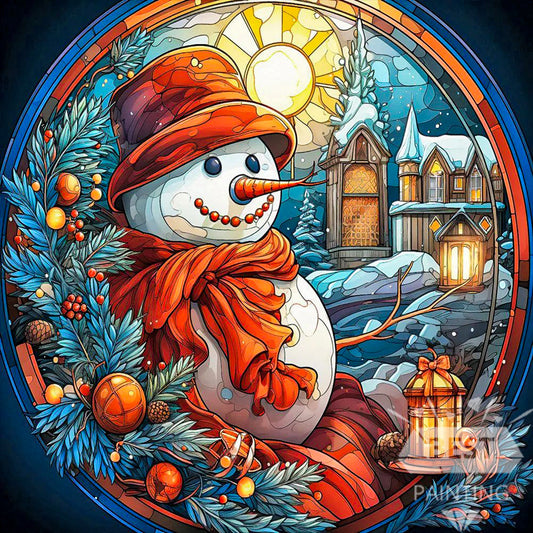 Snowman Christmas Diamond Painting  Art