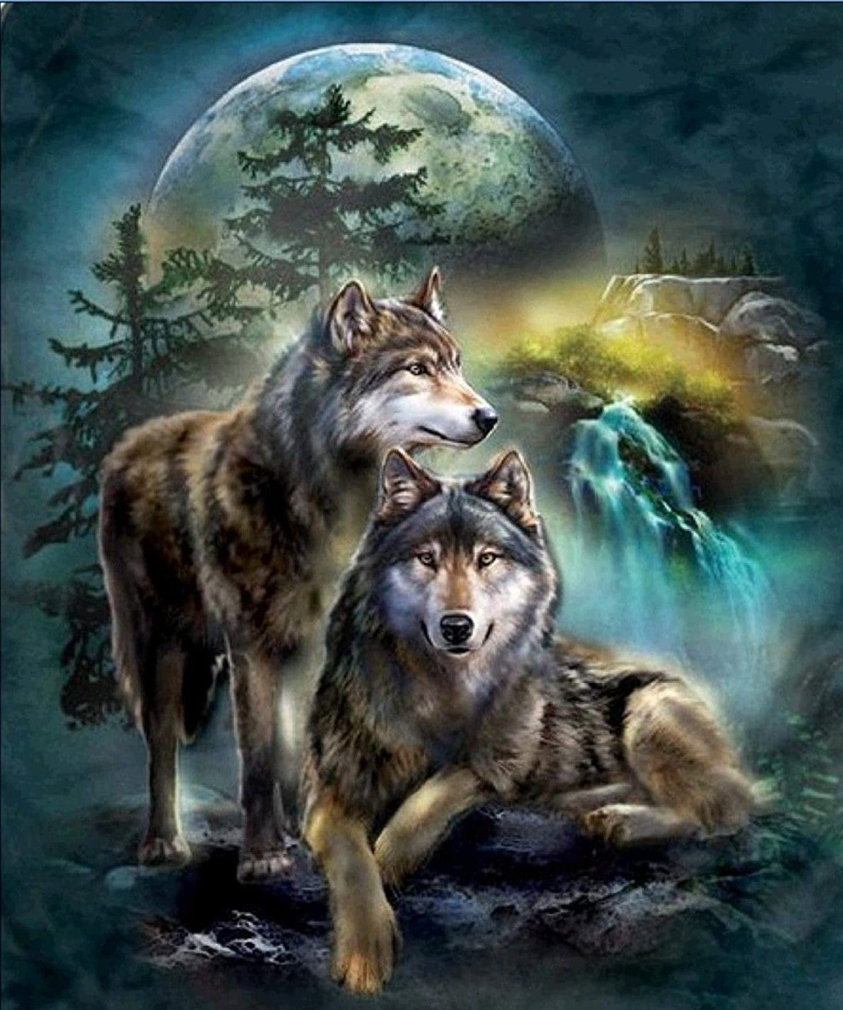 5D DIY Diamond Painting Of Wolves