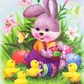 5D Diamond Painting Of Easter Bunny With Chick