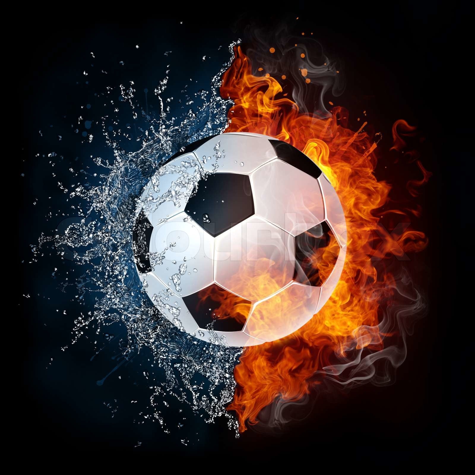 5D Diamond Painting Of Fire and Water Soccer Ball