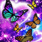 Beautifly Butterflies In Purple Sky-Diamond Bead Art