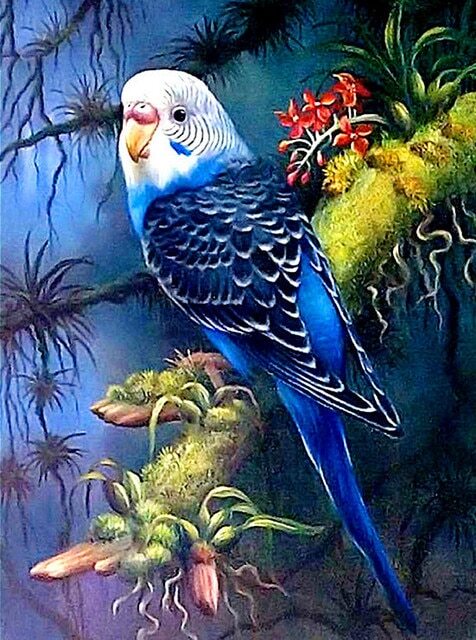Beautiful Blue Parrot Bead Painting Kit