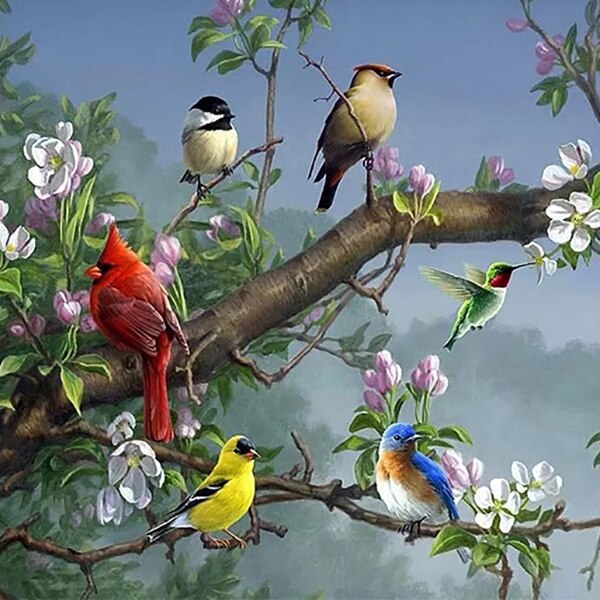 Beautiful Cardinals Birds Bead Art Kits
