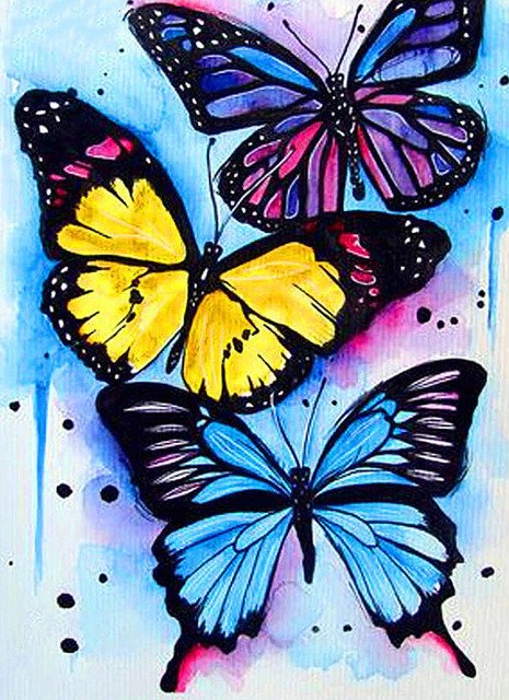 Beautiful Colorful Butterflies 5D Diamond Bead Art