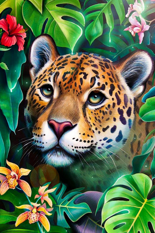 Wunderschönes Leoparden-Diamantgemälde 