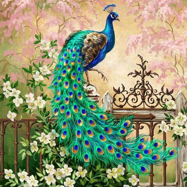 Beautiful Peacock Diamond Bead Art
