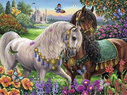 Beautiful Ponies Horses 5D Diamond Bead Art