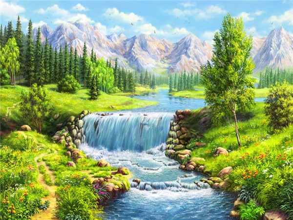 Beautiful Waterfall Scenery Bead Art Kits