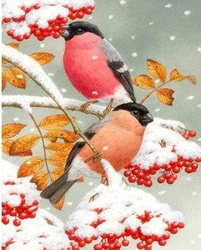 Birds On Snowy Cherry Tree Bead Art Kits