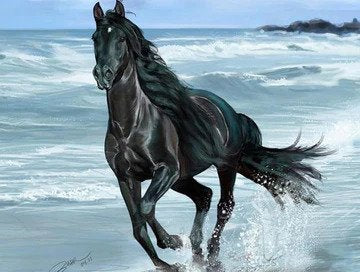 Black Horse Running In Water Bead Painting Kit