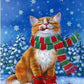 Cat In The Snow Christmas Diamond Painting