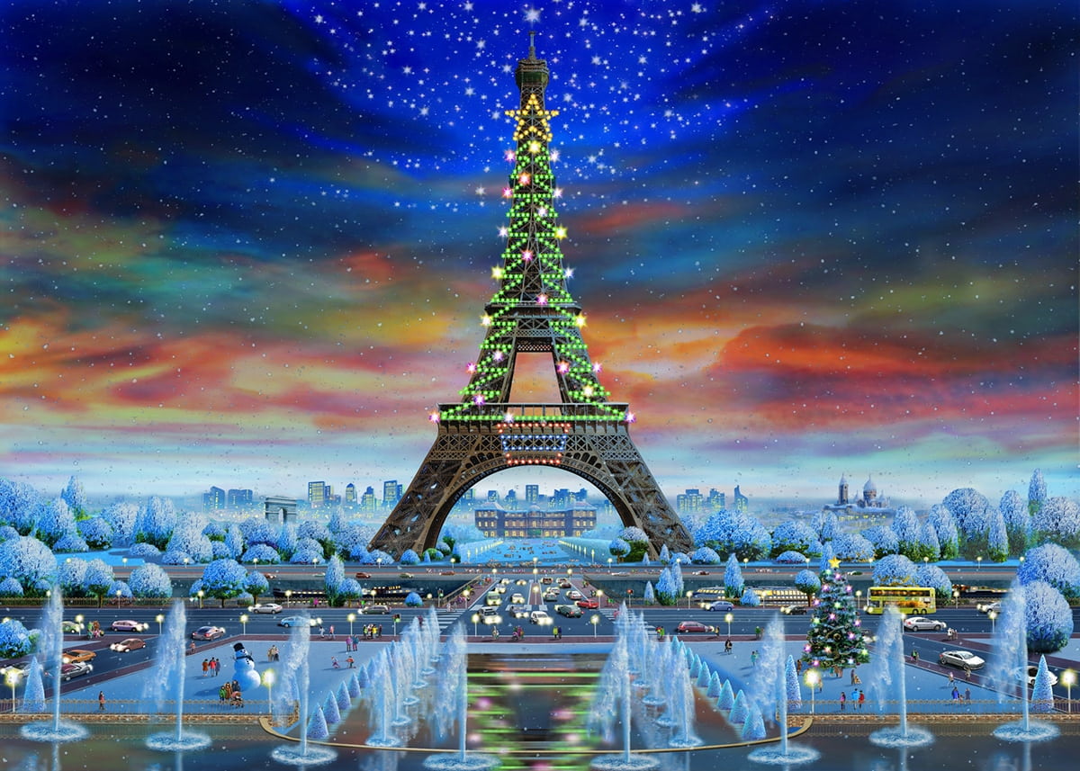 Christmas Eiffel Tower-Christmas Bead Art