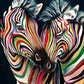 Colored Zebra Couple 5D Diamond Bead Art