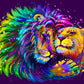 Colorful Splashes Lion Couple Best Diamond Bead Art