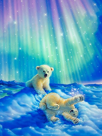 Cute White Polar Bears Best Diamond Painting