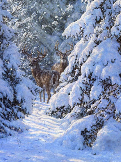 Deer's In Snowy Forest Bead Art Kits