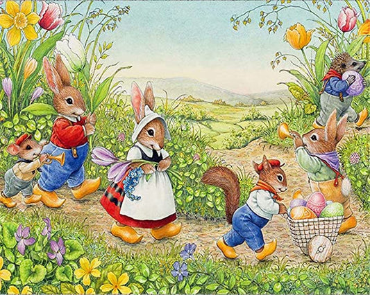 Diamond Art Of Easter Squirrels And Bunnies