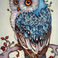 Diamond Art Of Owl Sitting On Berry Branch
