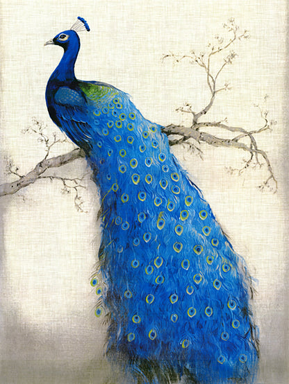 Diamond Painting Of Beautiful Peacock Sitting On Branch