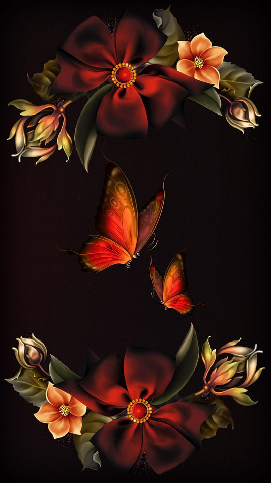 Diamond Painting Of Flowers And Butterflies