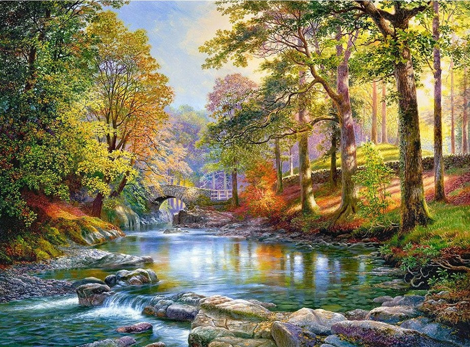 Diamond Painting Of Forest Along The River