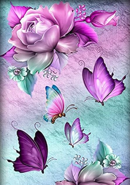 Enchanting Butterflies And Roses Diamond Painting Art