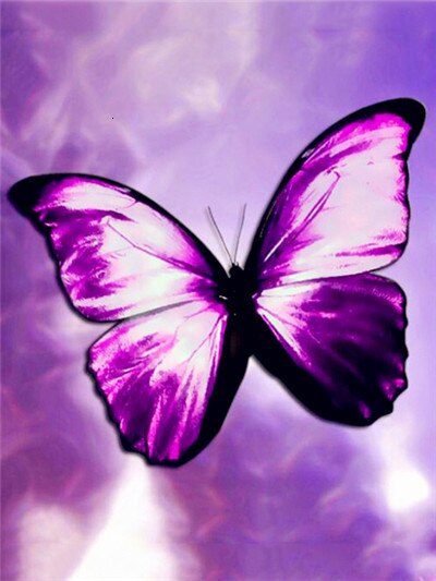 Fancy Purple Butterfly 5D Diamond Bead Art
