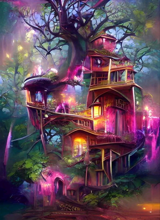 Fantasy Tree House Best Diamond Bead Art