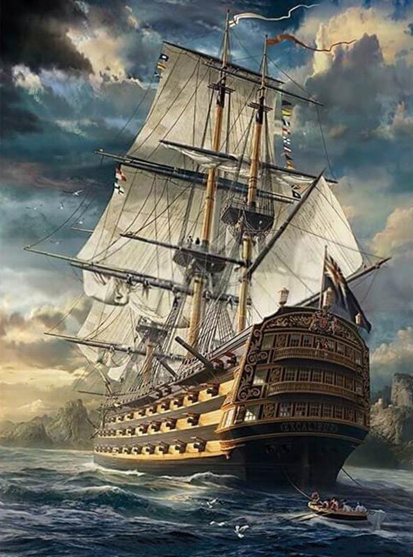 Floating Old Ship Diamond Painting 