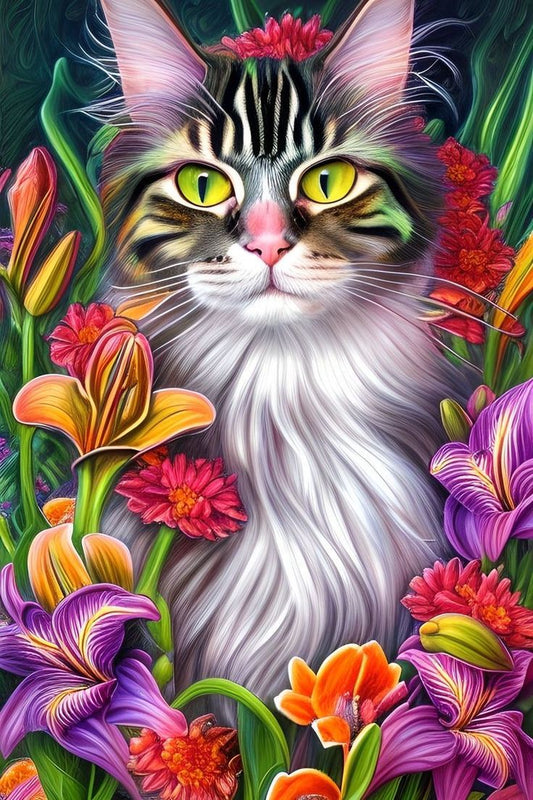 Flowered Cat Bead Art Kits