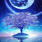 Galaxy Moonlight Tree 5D Diamond Bead Art