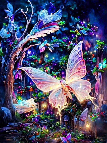 Glowing Butterflies Diamond Painting