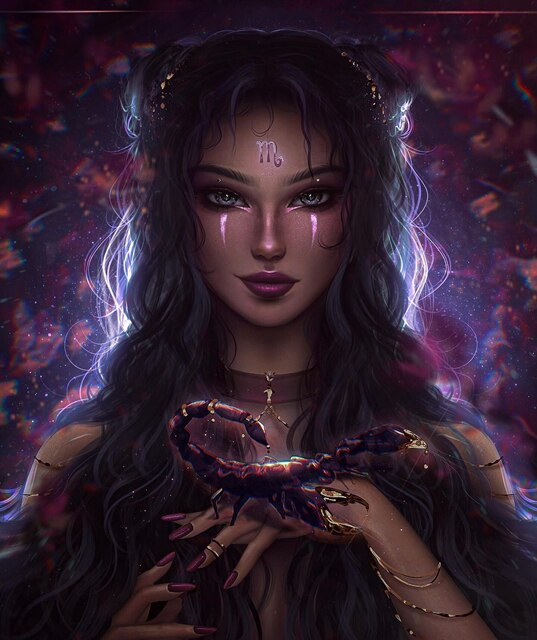 Goddess Of The  Scorpions Zodiac Diamond Bead Art
