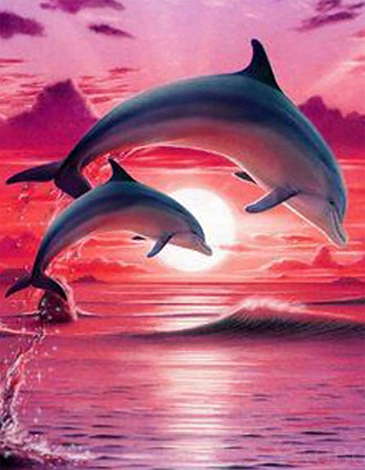 Jumping Dolphins Beautiful Diamond Painting Art