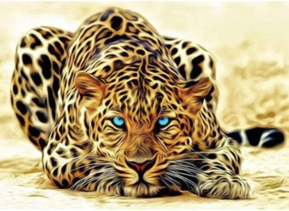 Leopard Staring 5D Diamond Bead Art