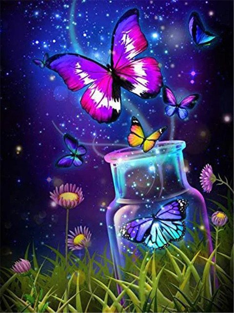 Magical Butterflies Escape 5D Diamond Bead Art