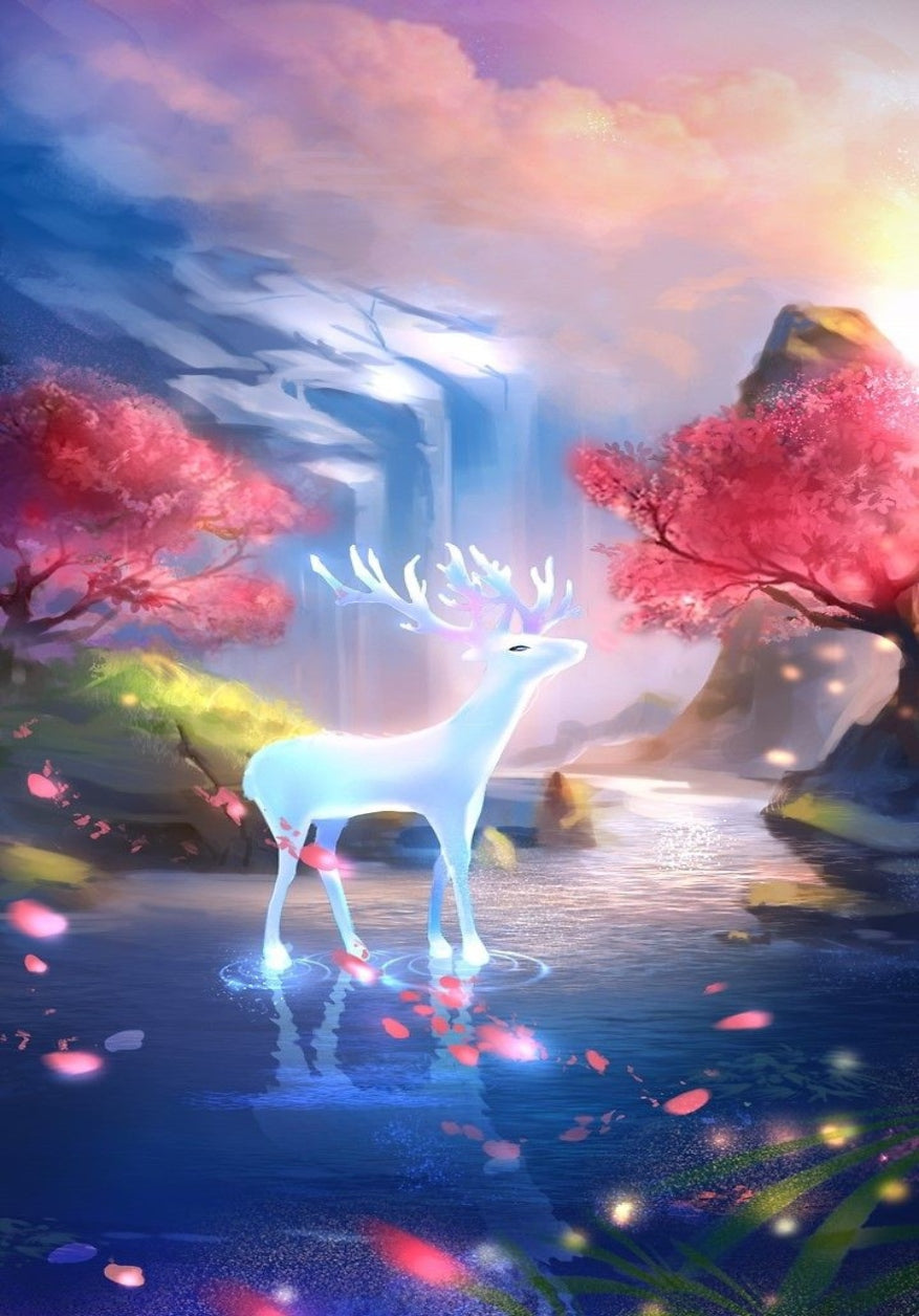 Magical Glowing Deer 5D Diamond Bead Art