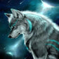 Moonlight Wolf Diamond Bead Art