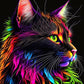 Multicolor Cat Diamond Bead Art